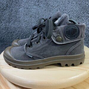Palladium Combat Boots Baggy Womens Size 7 Brown Canvas Foldover Sneakers